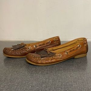 ⚡️SOLD⚡️Woodbridge Brown Leather Moccasins Vintage Flats